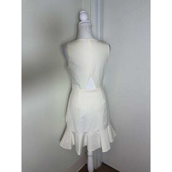Rebecca Minkoff Off White Flutter Hem Dress Sz 2 - Picture 3 of 3